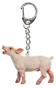 Miniblings Schwein Schlüsselanhänger Schweinchen Ferkel Bauernhof - Handmade Modeschmuck I I Anhänger Schlüsselring Schlüsselband Keyring