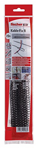 Fischer 533857 Kabelbinder KableFix R schwarz, 20 Stück