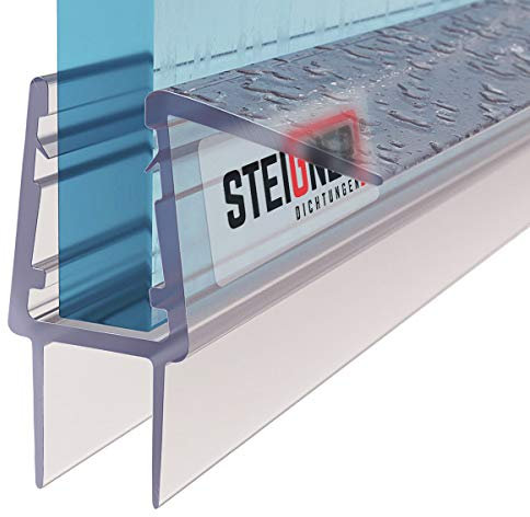 STEIGNER Joint de douche pour paroi en verre, 140cm, vitre 10/11 mm, joint d'étanchéité PVC droit pour les cabines de douche réctangulaires, UK20-10