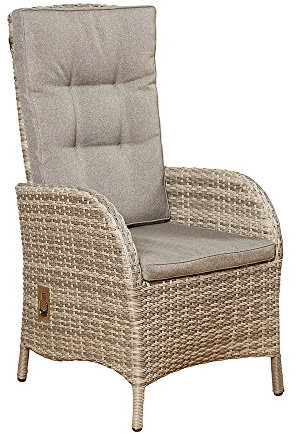 La Casa di Caesar 2er Set Positionsstuhl Rabida Champagner Geflecht Gartenstuhl Gartenmöbel