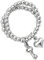 Beau Soleil Jewelry 925 Sterling Silber 2 Schmuck-Ringe Kugelringe mit Schlüssel und Herz Anhänger Charm (58 (18.5))