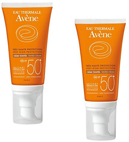 2 Avene Solar Crema colorata Viso SPF 50 + 50 ml Protección Muy Alta UVB y UVA