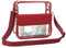 QKURT Sac à bandoulière Messenger clair à bandoulière avec bandoulière réglable, Sac transparent pour sac transparent approuvé par la Concert Stadium pour femme Homme | Imperméable,Rouge