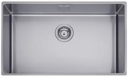Lavello cucina Plados SL7400 in acciaio inox satinato a una vasca per installazione Sottotop
