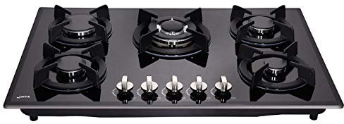 30-inch 5-Burner Built-in Gas Cooktop with Tempered Glass & Cast Iron Grates - LW5G01 (LPG/NG Convertible, Black)