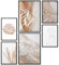 Papierschmiede® Mood Poster Set Boho Acryl, Deko Bilder Wohnzimmer, 2x DIN A4 und 4x DIN A5, Home Decoration Boho Style Beige Pampas Gras - Wandposter ohne Rahmen