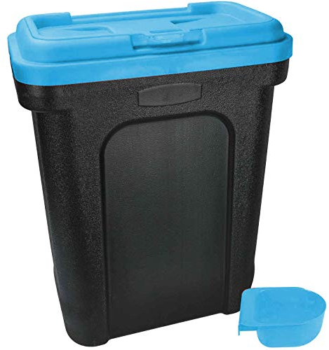 Albert Austin Pet Food Storage Containers with Scoop, Perfect for Dog Treats, Dog Food, Kitten Food, Bird Seed, Great Kitchen Storage & Organisation and Home Accessories (Blue)