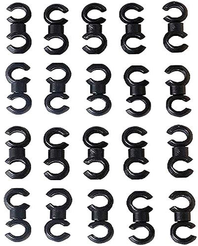 ANCLLO 20 Stück drehbare S-Haken Clips Haken Schaltzug Gehäuse Halterung Führung Radfahren Fahrrad MTB Bremse Schaltung Kabel,Kabelbinder Schnallen,S Haken Schalt-/Bremszughüllen Befestigung(Schwarz)
