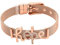 Heideman - Bracciale in maglia milanese, da donna, in acciaio inox di alta qualità, colore argento, oro rosa, lucidato, per donne con charm, cuore con pietra bianca, Hope, Acciaio inossidabile,
