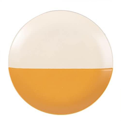 Nicola Spring Stoneware Dinner Plate - 20.5cm - Mustard - Ceramic Flecked Two Tone Plates Tableware Dishwasher & Microwave Safe Crockery for Starters, Sides, Mains & Desserts