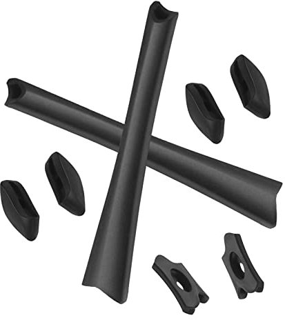 EZReplace Nasenpad Nasenstücke & Ohrpolster Gummi-Kits Ersatz für Oakley Flak Jacket XLJ Sonnenbrillen - Passend für Oakley Flak Jacket XLJ (Schwarz)