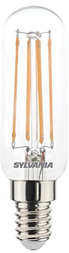 SYLVANIA LED-Lampe, E14 Sockel, 470 Lumen, Homelight (2700 Kelvin), 4.5 Watt Leistung, 15000h Lebensdauer, 25mm Durchmesser, 75mm Länge, Klarer Röhren Kolben, 1er Pack