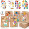 Mizijia Sacchetti di Carta per Pasqua, 24 Pezzi Sacchetti Regalo Pasquali，Sacchetti per Regali per la Pasqua Fai, Sacchetto di Carta Kraft con 8 Fogli di Adesivi con Coniglietto Pasquale
