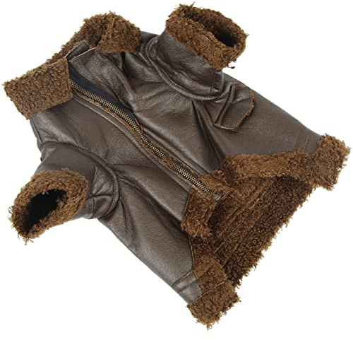 AMONIDA Hunde Winter Ledermantel, Komfort Warm wasserdichte Hunde Lederjacke Modisch für den Winter für Outdoor(m)