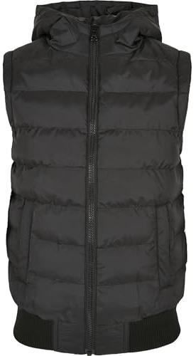 Urban Classics Herren Boys Small Bubble Hooded Vest black/black, 110/116
