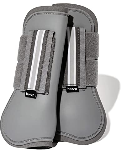 HORZE Pferde Gamaschen Adepto, 2er Set, Grau, F