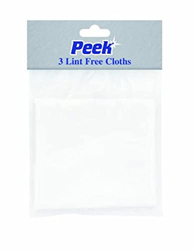 Peek PK3900 Lint Free Cloths (3), White, 300mmx300mm,Durable, Reusable, Scratch-Free Microfiber for Streak-Free Cleaning – Optimal for Glass, Mirrors, Electronics, and Polished Surfaces | Reusable, durable, and scratch-free; leaves a streak-free shine on mirrors, glass, and delicate polished surfaces.