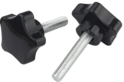 MOOPW M10 x 80mm 4 Stk Stern Rändelschrauben Kohlenstoffstahl Knopf Handhaben Klemmung Schrauben Plastik Griff Maschine Klemmgriff
