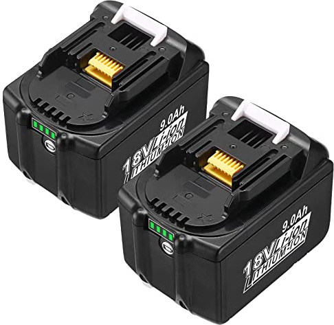 [2 Stück] Ersatz BL1890B 9.0Ah Li-ion Akku für Makita 18V Akku BL1890 BL1860B BL1860 BL1850B BL1850 BL1840B BL1840 BL1830 BL1845 194204-5 LXT-400 mit LED-Anzeige Akku für Makita 18V Elektrowerkzeuge