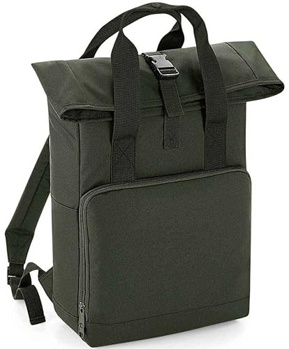 COOZO Twin Handle Roll-Top Backpack - Olive Green - One Size