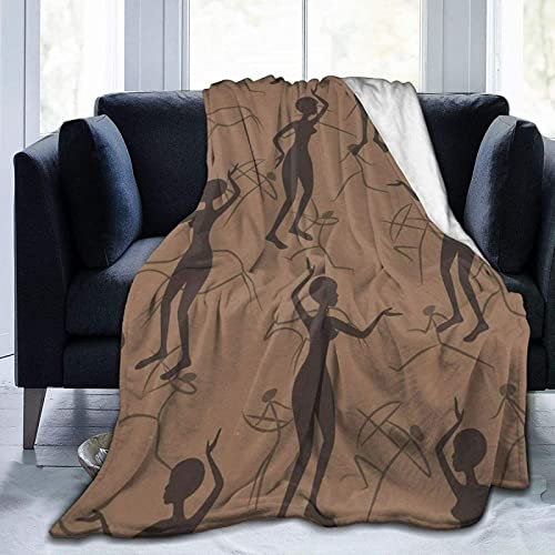 3D Kuscheldecke 200x200 Afrika Warme Decke Frau Flanell Fleecedecke Braun Flauschig Weich Wohndecke für Sofadecke Couchdecke Sofaüberwurf Bettüberwurf