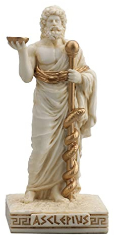 Veronese Design Figurine en résine du dieu grec de la médecine Asclépius