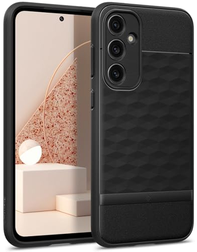 Caseology Parallax für Samsung Galaxy S23 FE Hülle [3D Hexa Cube Design] [Fallschutz in Militärqualität] Handyhülle für Samsung Galaxy S23 FE 5G - Matt Schwarz