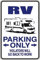 Panneau en métal pour camping-car Parking Only - 20,3 x 30,5 cm