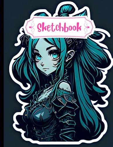 Sketch Book - Cute Hatsune Miku Long Hair: Comic Style Digital Illustration with Perfect Anatomy, Big Size 8.5x11 Inchs, 120 Pages