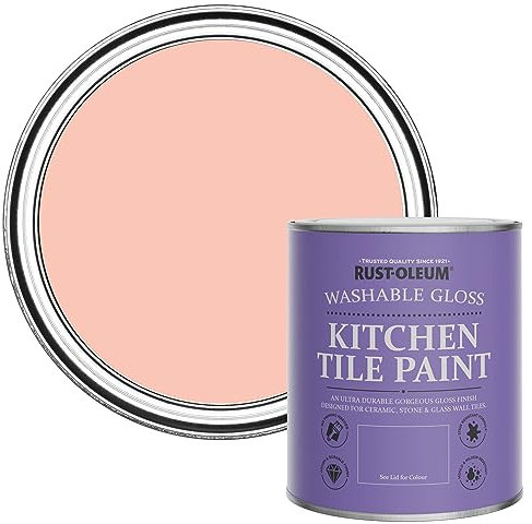Rust-Oleum Peinture Pêche Résistante à l'eau pour Faïence de Cuisine, Finition Brillante - Étoile de mer 750ml