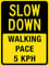 Allure De Marche Lente 5 Km/H Panneau D'Avertissement Métal Étain Signe Métal Mur Affiche Affiche Étain Pour Intérieur Extérieur 20X30cm
