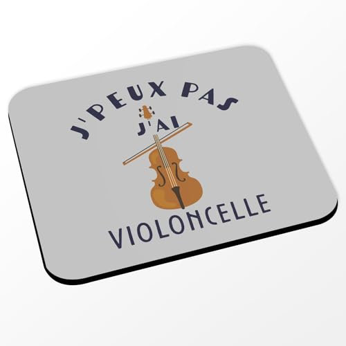 Fabulous Mauspad, Motiv: J'Peux Pas J'Ai Cello Orchester, klassische Musik, Grau, Größe 24 x 20 cm