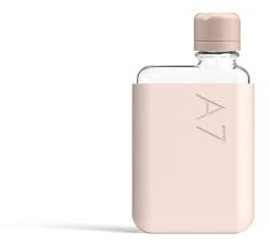 memobottle A7 (Corail pâle) - 6 oz (180 ml) - Bouteille, étui en silicone et couvercle | Bouteille d'eau élégante, fine et plate pour sacs et ordinateurs portables | Tritan sans BPA