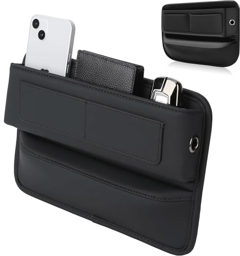 GUOSIYAO Aufbewahrungsbox Für Autositze Universal Autositz Lückenfüller Organizer Auto Organizer Vorne Autositz Aufbewahrungsbox Für Handys Karten Sonnenbrille Schlüssel (Schwarz)