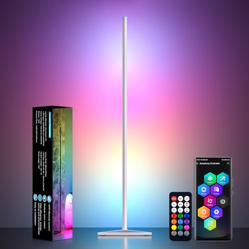 MIWATT 2 Pcs Negras Smart RGB LED Wall Corner Light con App y mando a distancia, sincronización de música, ajustes de temporizador - Para sala de estar, dormitorio y sala de juegos