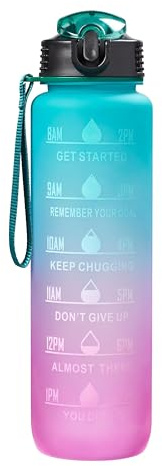 Chef Aid 1 Liter Trinkflasche mit Trinkzielen – Bleiben Sie unterwegs hydratisiert