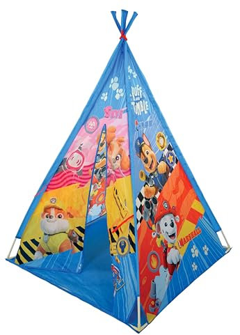 Paw Patrol Spielzelt für Kinder, offizielles Lizenzprodukt für fantasievolles Spielen im Innen- und Außenbereich, für Mädchen und Jungen, Blue Story Time Tipi, Höhle, Versteck für Kinder ab 2 Jahren