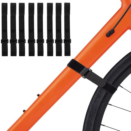 YUBBYSTU Fahrradträgergurte, 8er-Pack Verstellbare Fahrrad-Stabilisator-Gurte,Schleife für Auto und Wandhalterung, für Transport und Lagerung, schwarz (26'' x 1.5'')