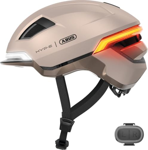 ABUS Fahrradhelm HYP-E - Helm mit Frontlicht, Rücklicht und Blinklicht - geeignet auch fürs Fahrradfahren auf E-Bike und S-Pedelec - für Jugendliche und Erwachsene