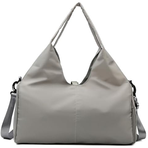 CCAIPU Sporttasche, Wasserdicht Yogatasche Turnbeutel mit Schuhe Fach und nass Tasche für Yoga-Matten & Yoga-Zubehör große Kapazität Tote für Frauen (Grau)