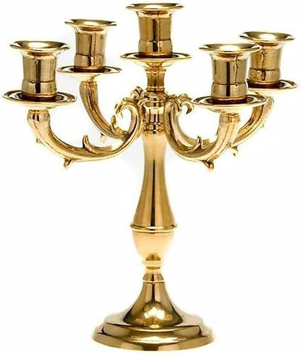 Kerzenständer Messing Kerzenleuchter Gold Kerzenhalter Höhe 28cm Mehrarmig 5 Armig Massiv Kandelaber Hochzeitsdekoration Kerzenschale Tischdekoration
