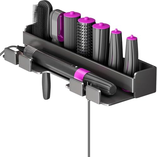 DaMohony Wandmontiertes Aufbewahrungsregal für Airwrap Lockenstab Zubehör