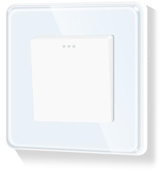 LIAONFOY Runde 1 Fach 1 Weg Lichtschalter Glas panel Taster Schalter Ein Aus Schalter Wandschalter Unterputz Weiß 110-250V 86mm