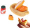 Wichtel Zubehör, Puppenhaus Accessoires, Weihnachtsminiaturen Essen für 7 14 Jahre alte 5 Stück 1.57x0,87 Zoll niedliche kleinse Harz Mini Jam Brotkorb Küche gemischtes Essen für Hochzeitsbäckereien