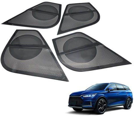 BIANRUN Lautsprecher Gitter Abdeckung für BYD Tang EV 2021-2025 Masche Dekorativ Kreis Schutz Auto Audio Dekorative Zubehör Schwarz,Car-door-horn-cover-4pcs