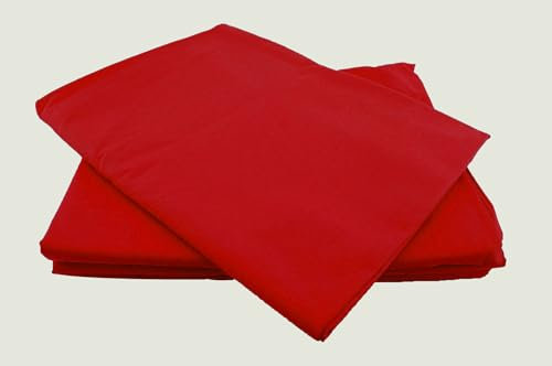 Betttücher ohne Gummizug Baumwolle Größen Bettlaken Betttuch Haustuch (Rot, 250x240cm)