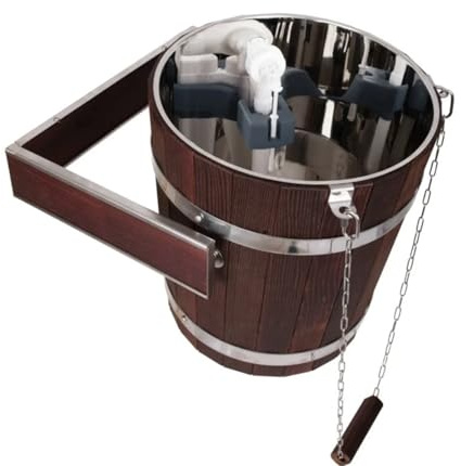 Wasserfall-Duscheimer 20 l aus Thermo-Linde mit Edelstahleinsatz | Schwalldusche/Eimerdusche für Sauna | Saunazubehör für Kaltwasserguss & Kontrastduschen