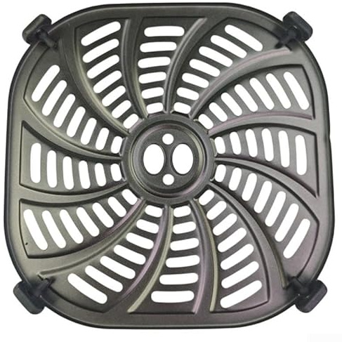 Linnkyfloa Air Fryer Accessories - Food-Grade Air Fryer Grill Pan Grill Plate For GAF798/GAF856 Air Fryer Carbon Steel Steaming Basket (24.4 * 24.4 CM)