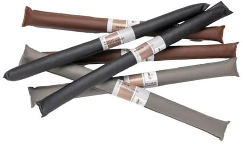 2pcs Rolos Burlete Protector Premium de Puerta en Napa, Burlete Protector contra Frío y Viento, 90 cm, Negro, Marrón y Gris, Amortiguador de Corrientes de Aire para Puertas y Ventanas. (Marrón)