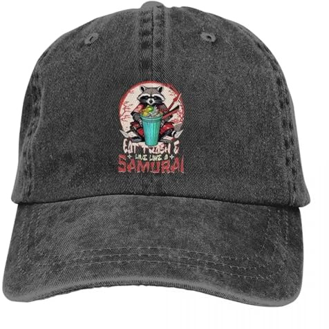 RGCRGF Warme Mütze im Winter, Waschbär Fressen Müll EIN japanischer Samurai Baseballkappen Spitzmütze Opossum, Sonnenschein Mützen für Männer